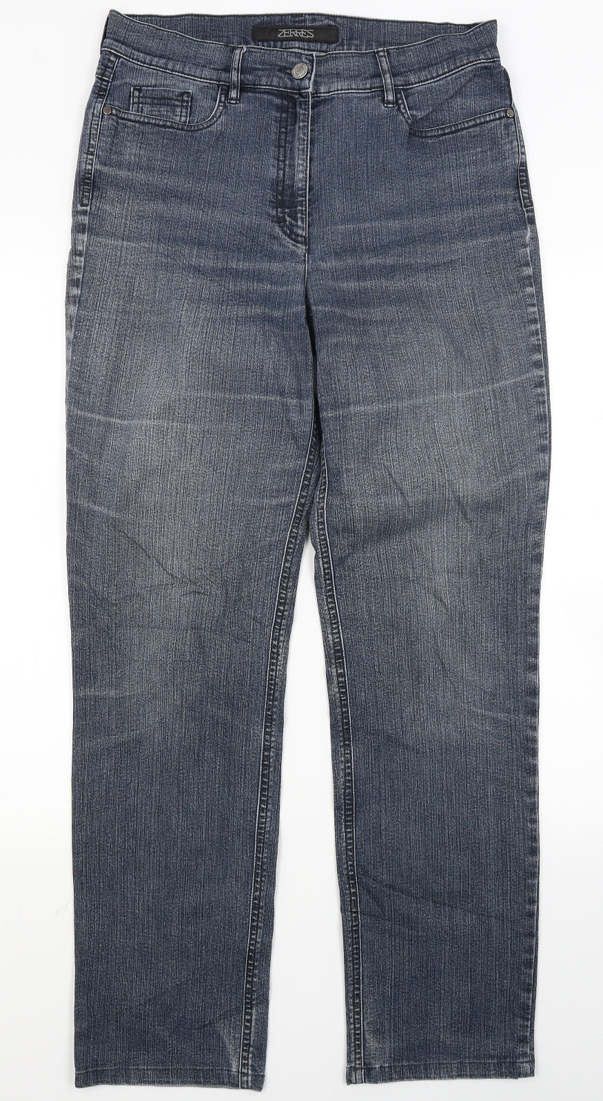 ZERRES Womens Blue  Denim Straight Jeans Size 12 L28 in