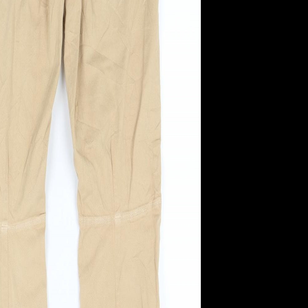 Cambio Womens Beige  Denim Straight Jeans Size 28 in L26 in - Butterfly print on legs
