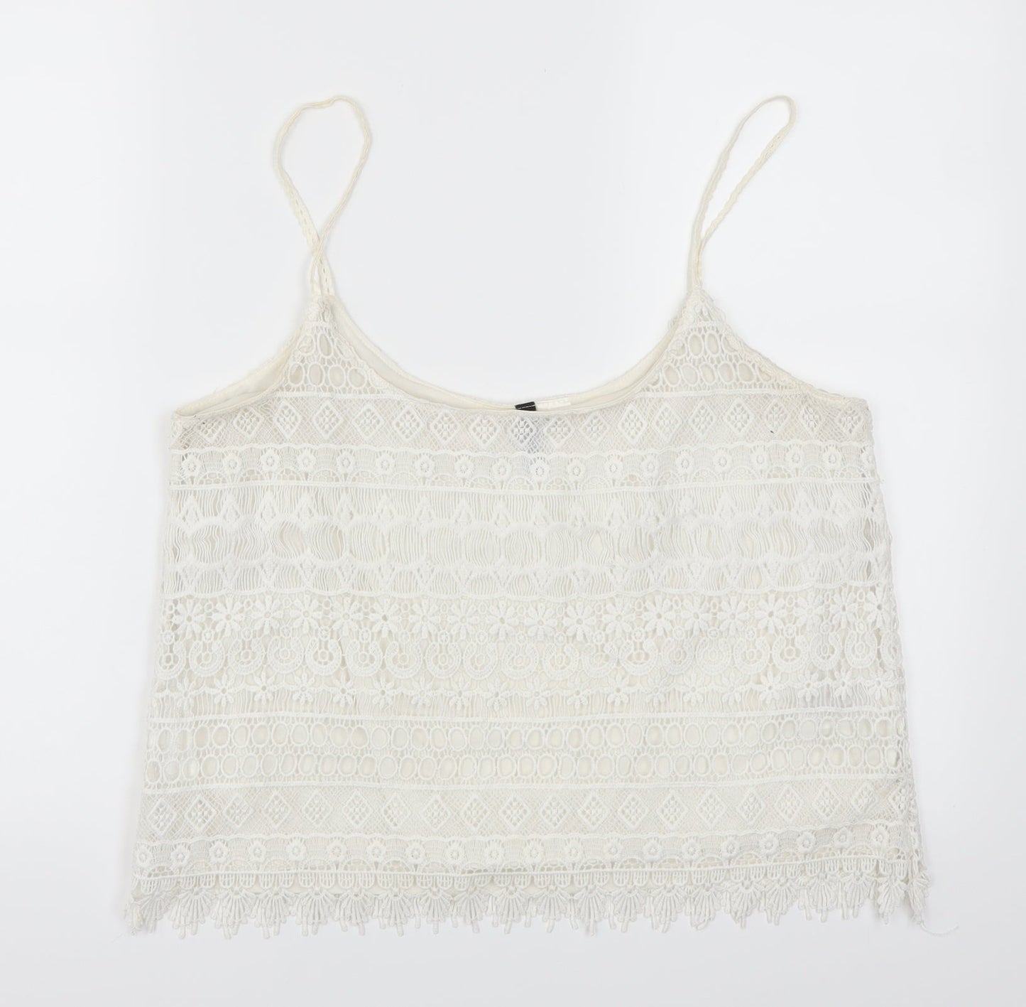 H&M Womens White  Lace Basic Tank Size M