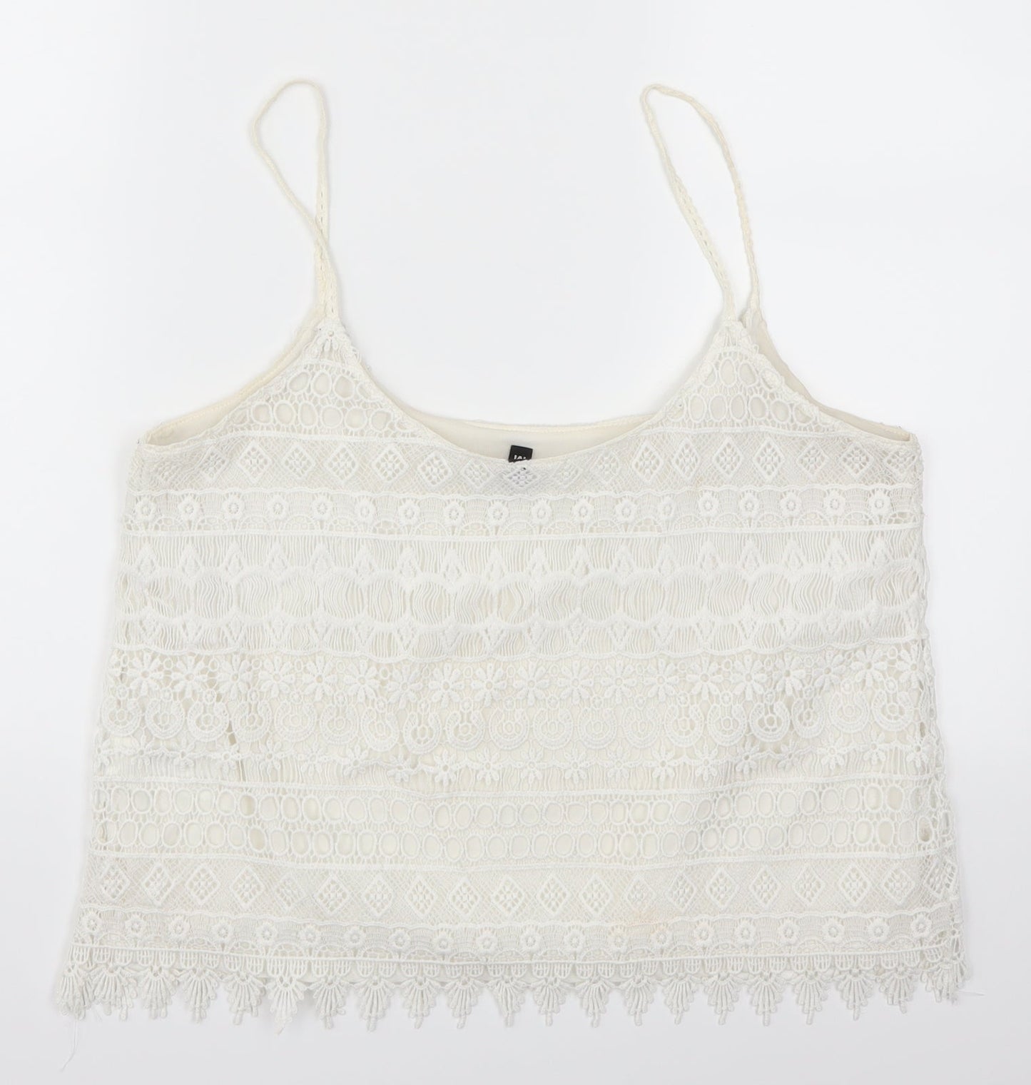 H&M Womens White  Lace Basic Tank Size M