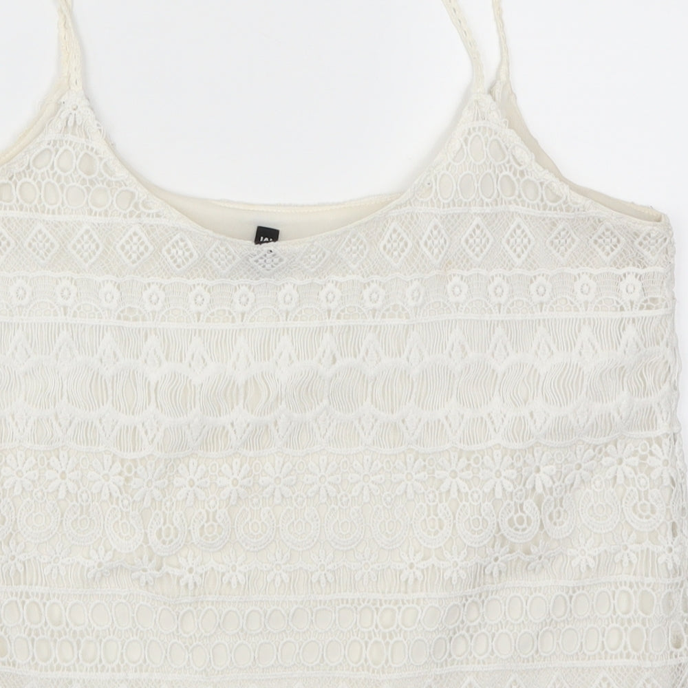 H&M Womens White  Lace Basic Tank Size M