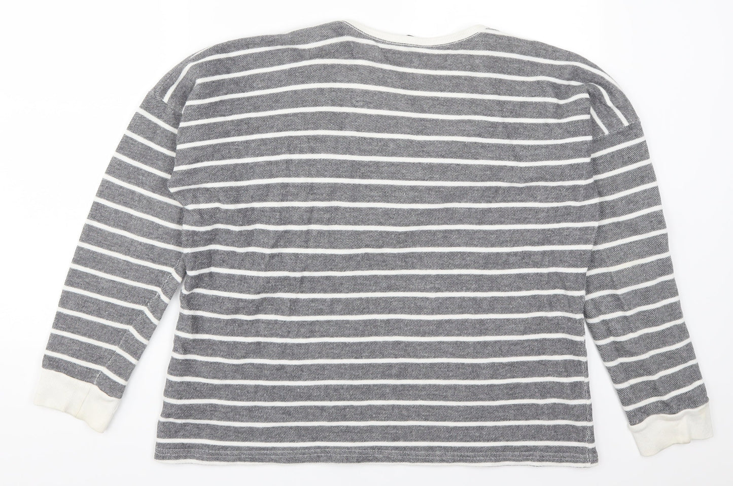 Select Womens Grey Striped  Pullover Sweatshirt Size 18