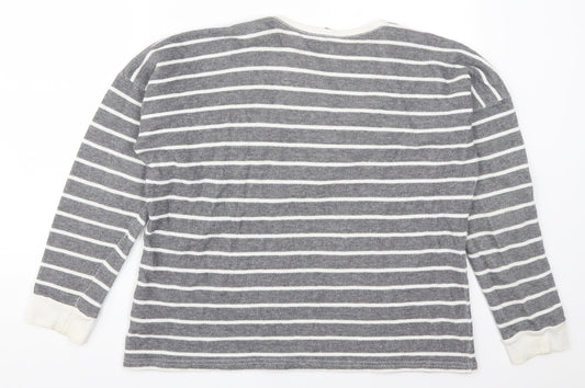 Select Womens Grey Striped  Pullover Sweatshirt Size 18