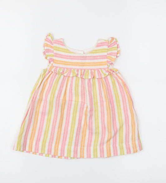 Baby Gap  Girls Multicoloured Striped  Fit & Flare  Size 6-9 Months