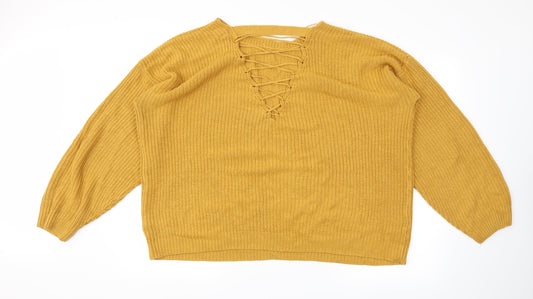 New Look Womens Yellow   Pullover Jumper Size L