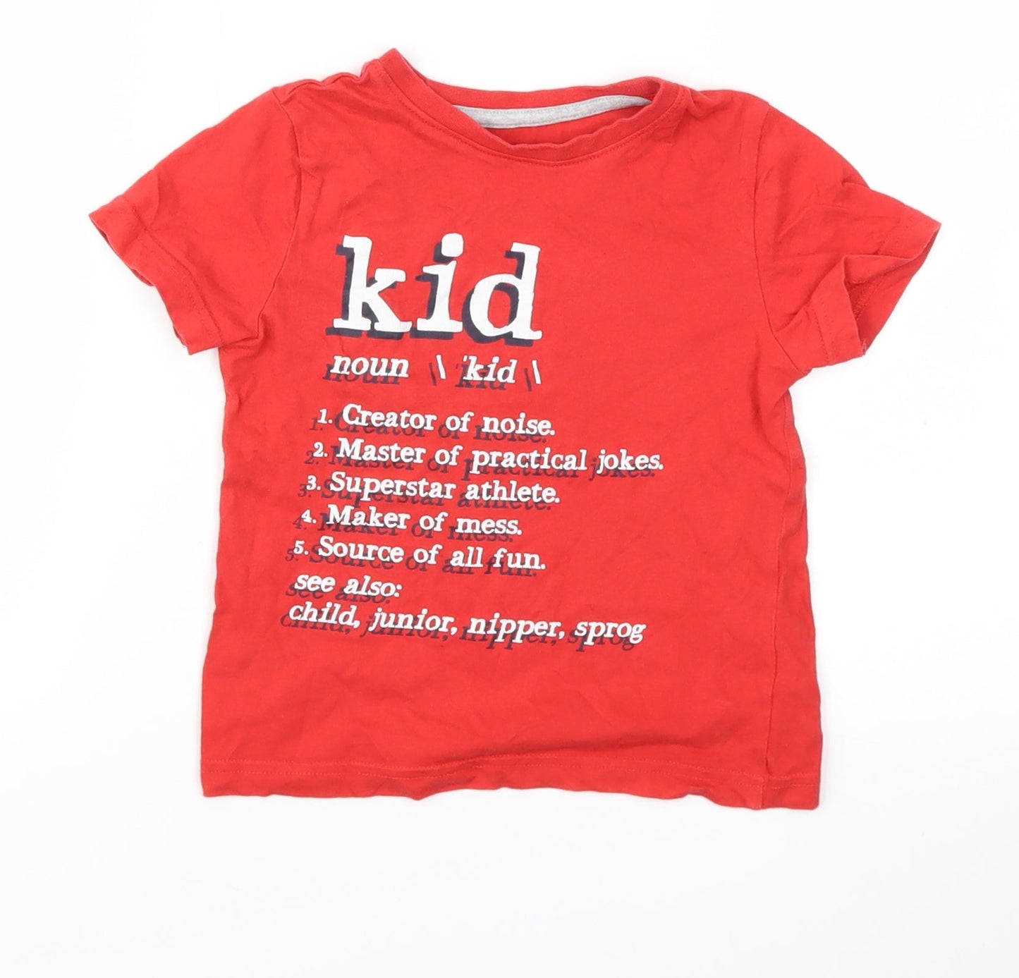 F&F Boys Red Houndstooth  Basic T-Shirt Size 3-4 Years