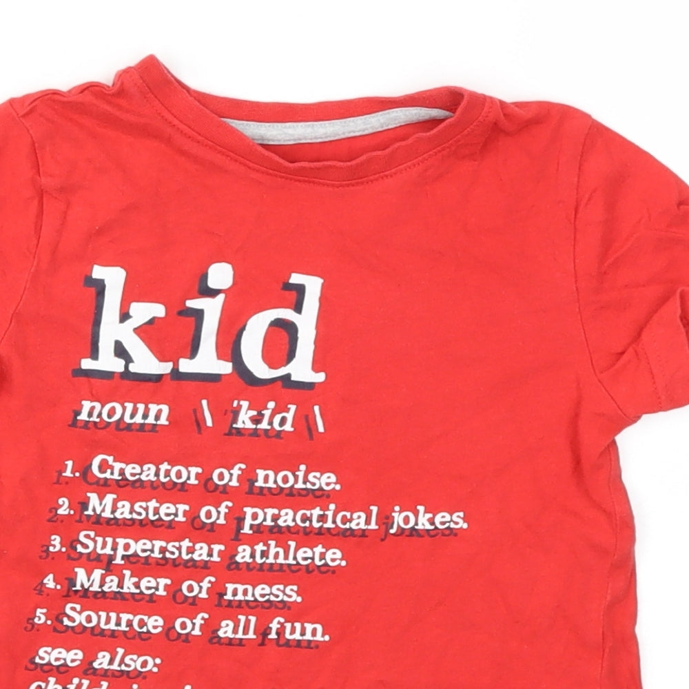 F&F Boys Red Houndstooth  Basic T-Shirt Size 3-4 Years