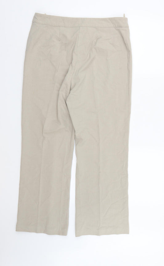 Mia Moda Womens Green  Rayon Dress Pants Trousers Size 14 L28 in