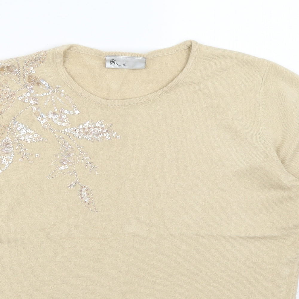 BHS Womens Beige  Knit Pullover Jumper Size 14