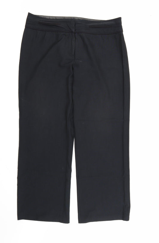 NEXT Womens Black  Rayon Dress Pants Trousers Size 16 L30 in