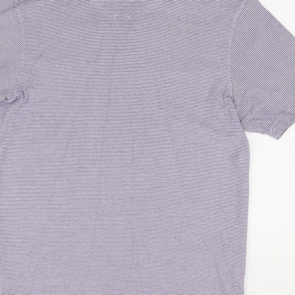 Maine Womens Blue Striped  Basic Polo Size M
