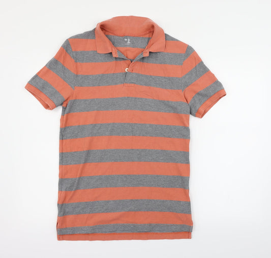 Gap Womens Orange Striped  Basic Polo Size M