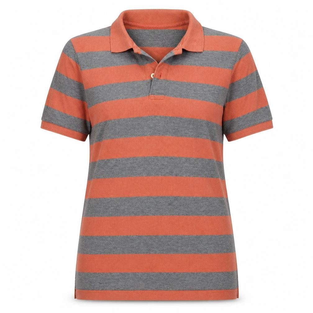 Gap Womens Orange Striped  Basic Polo Size M