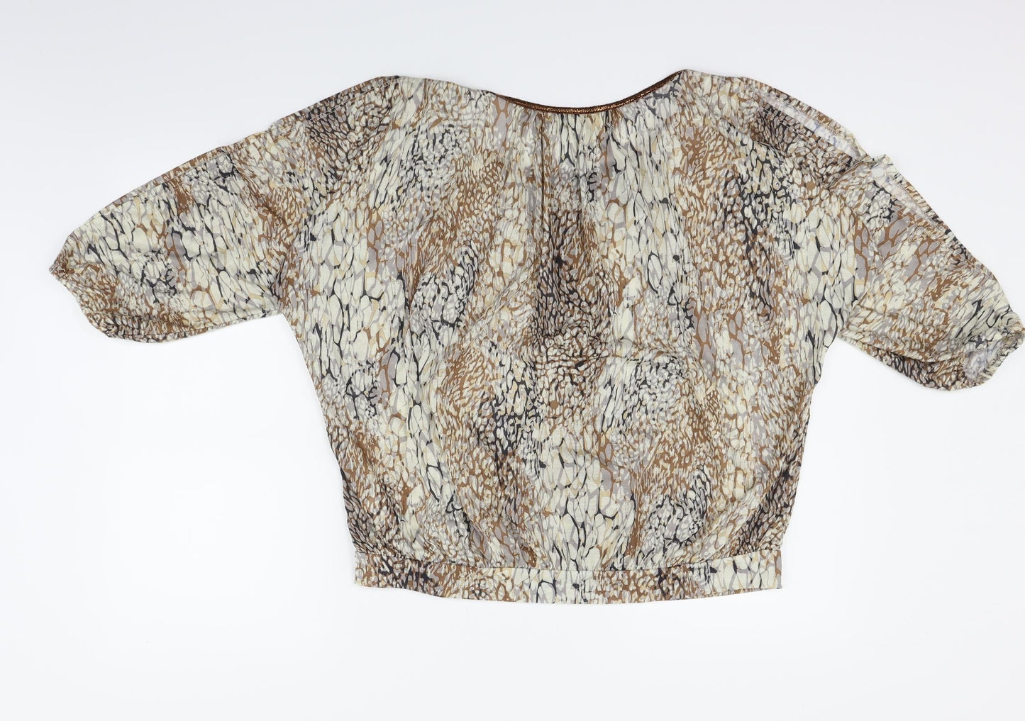 Wallis Womens Beige Floral  Basic T-Shirt Size M