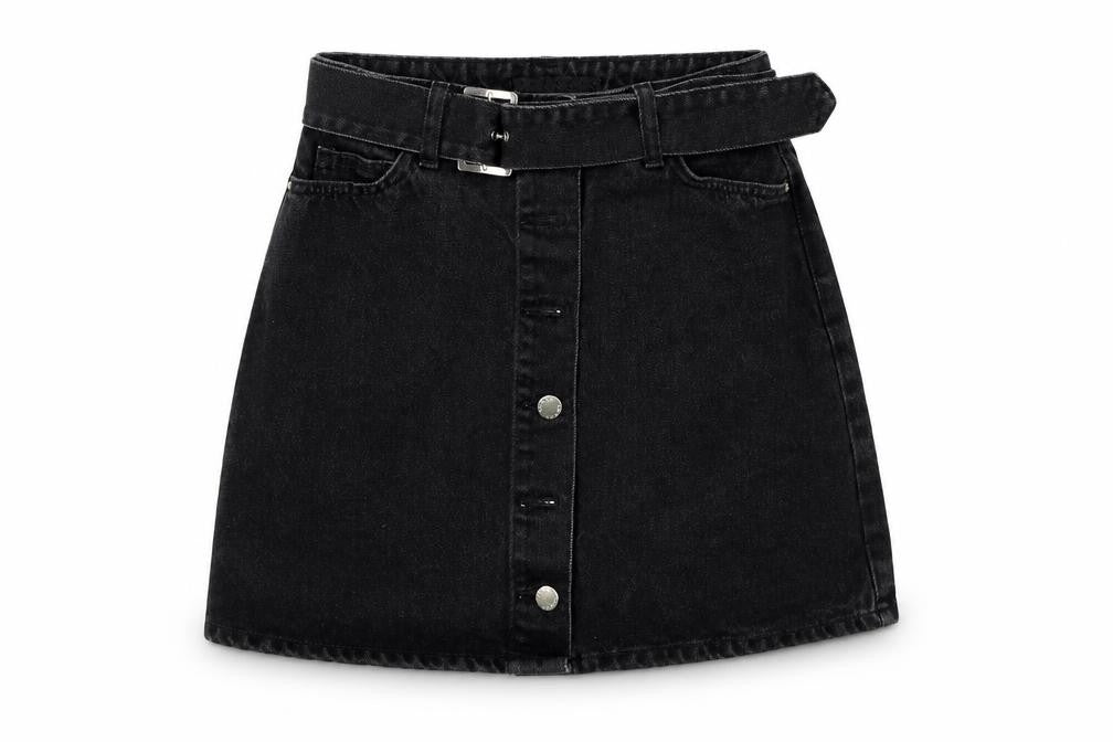 Denim & Co. Womens Black   Flare Skirt Size 8