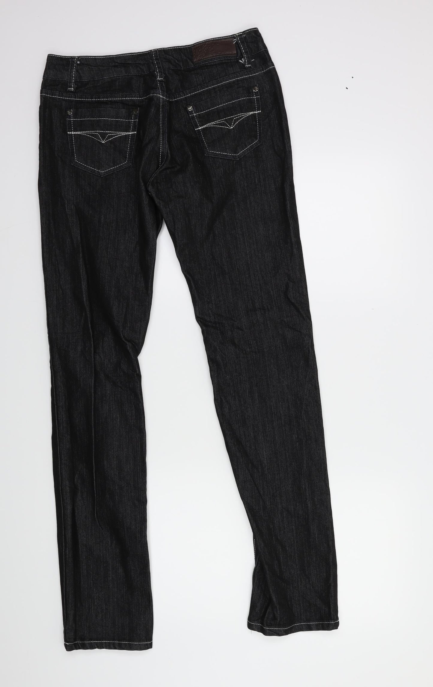 relood Womens Black  Denim Straight Jeans Size L L31 in
