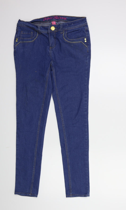 Denim & Co. Womens Blue  Denim Skinny Jeans Size 12 L29 in