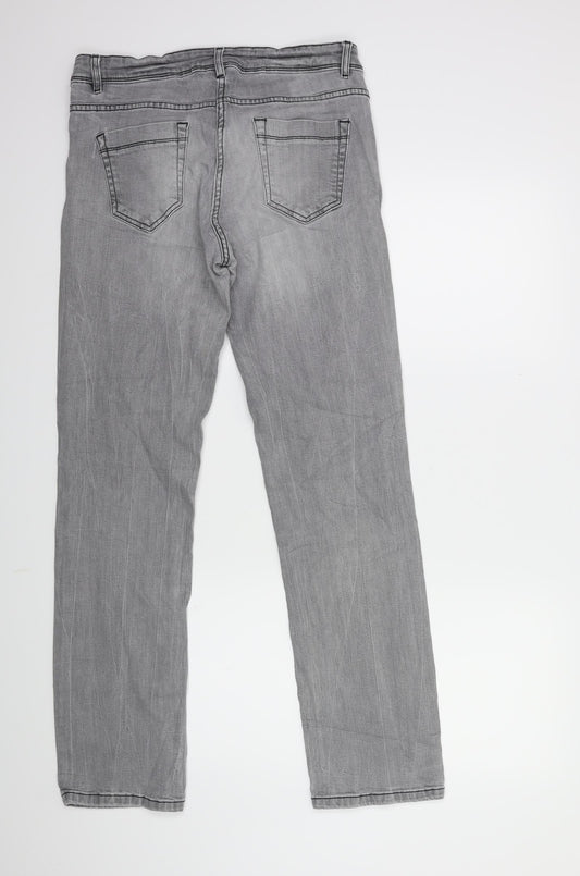 Up Fashion Womens Grey  Denim Skinny Jeans Size 10 L30 in
