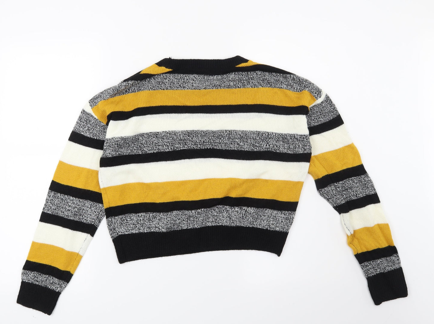 H&M Womens Black Striped  Pullover Jumper Size S