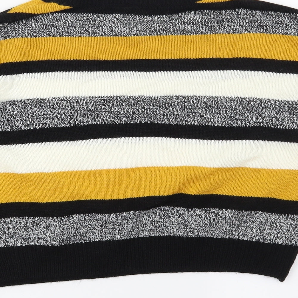 H&M Womens Black Striped  Pullover Jumper Size S