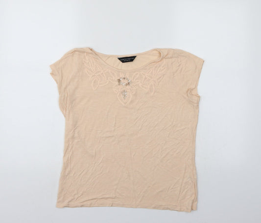 Dorothy Perkins Womens Ivory   Basic T-Shirt Size 12