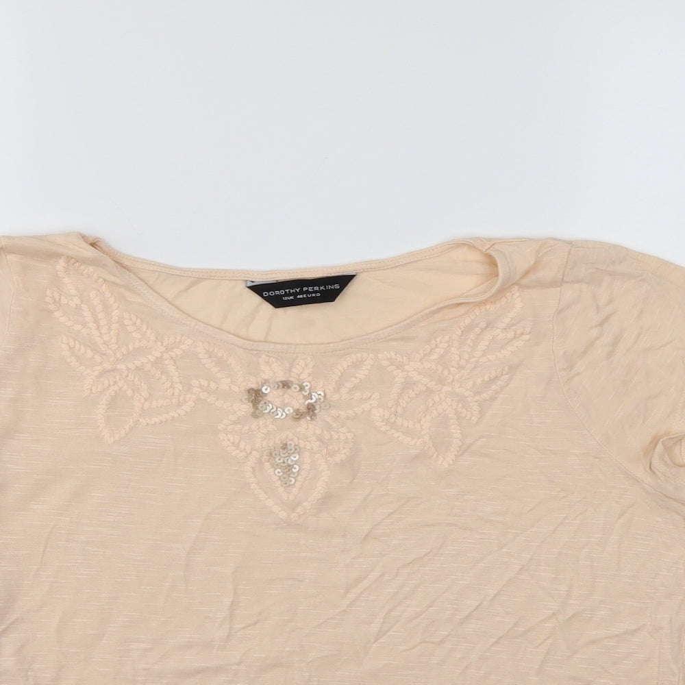 Dorothy Perkins Womens Ivory   Basic T-Shirt Size 12