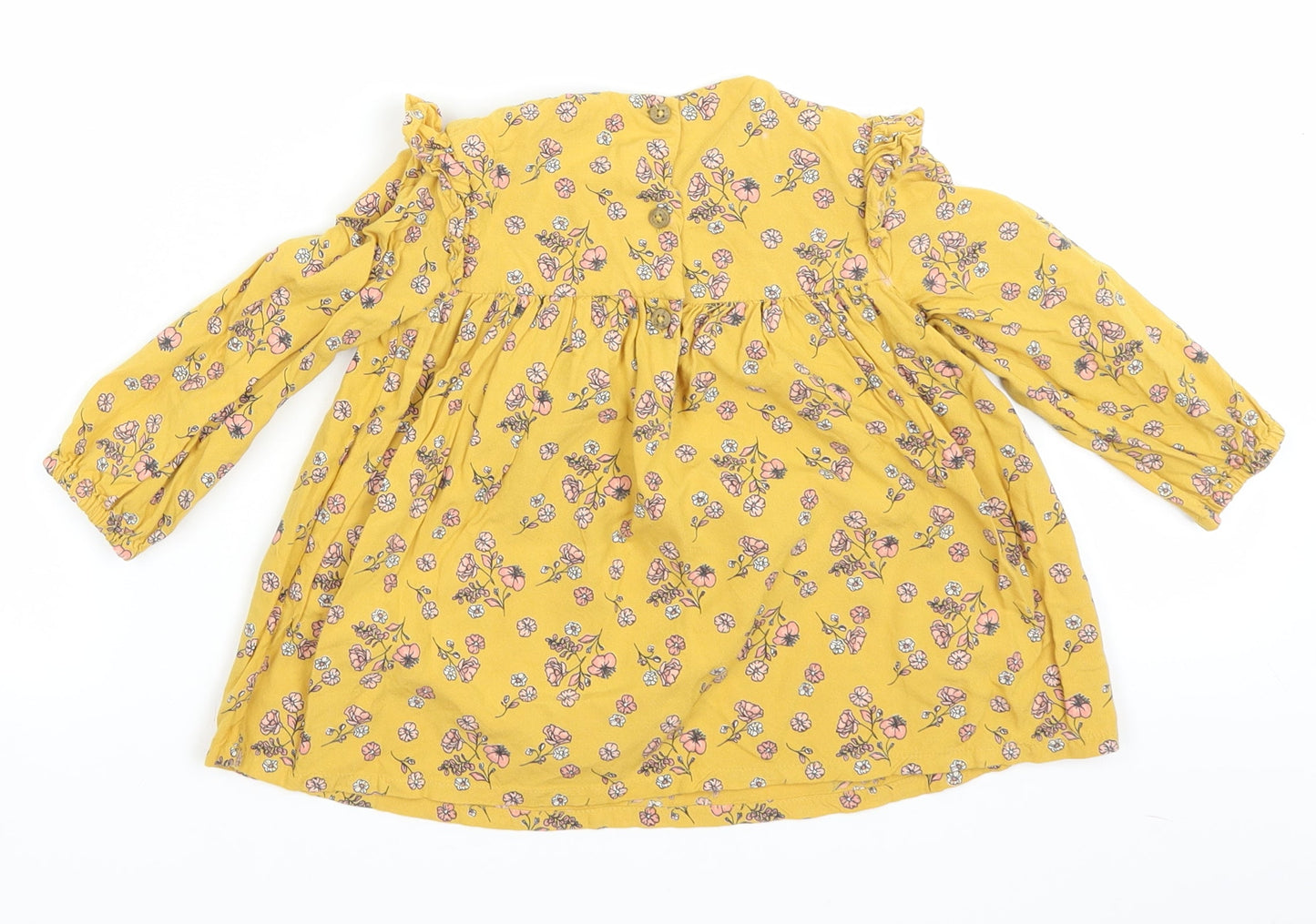 Primark Girls Yellow Floral  A-Line  Size 24 Months