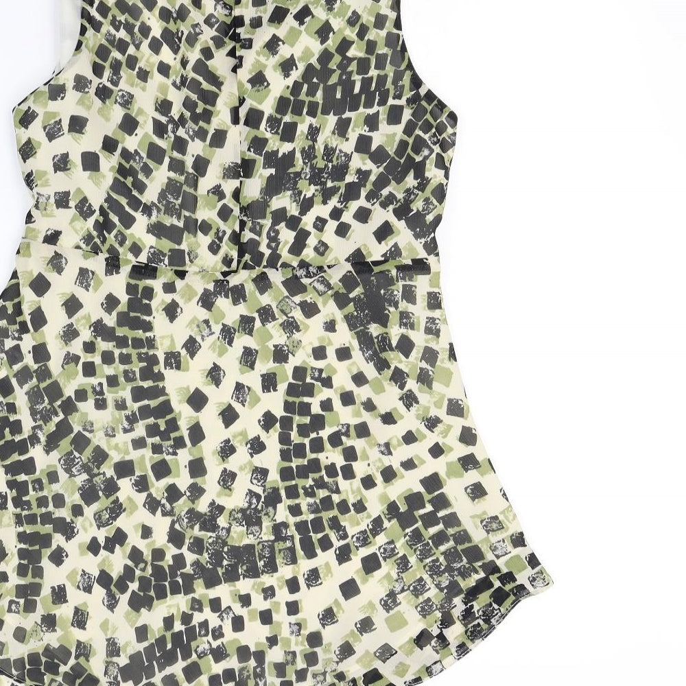 PLanet Womens Green Geometric  Fit & Flare  Size 12