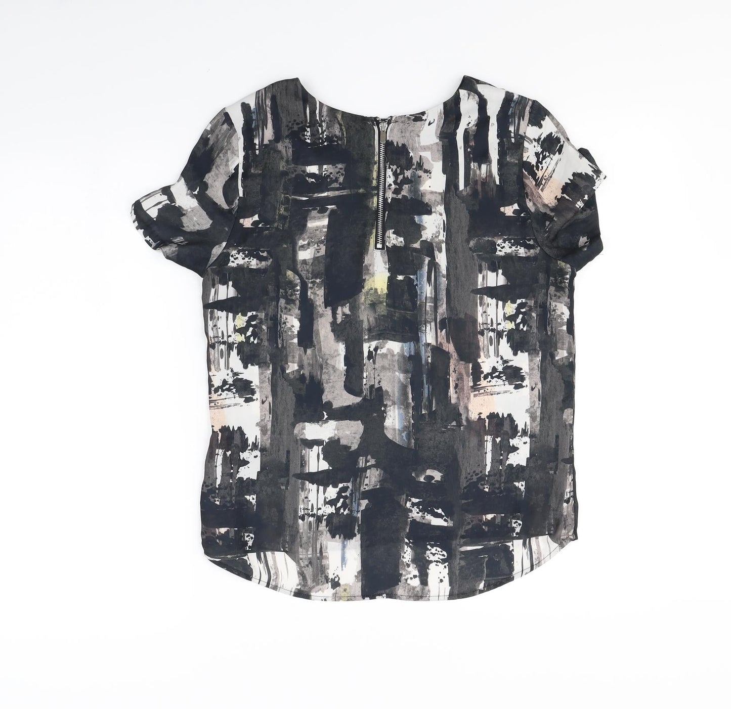 H&M Womens Black  Rayon Basic Blouse Size 8