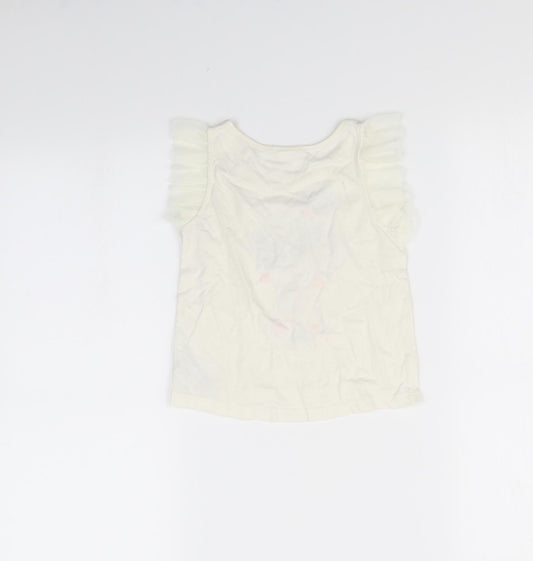 Gap Girls White   Basic T-Shirt Size 3 Years