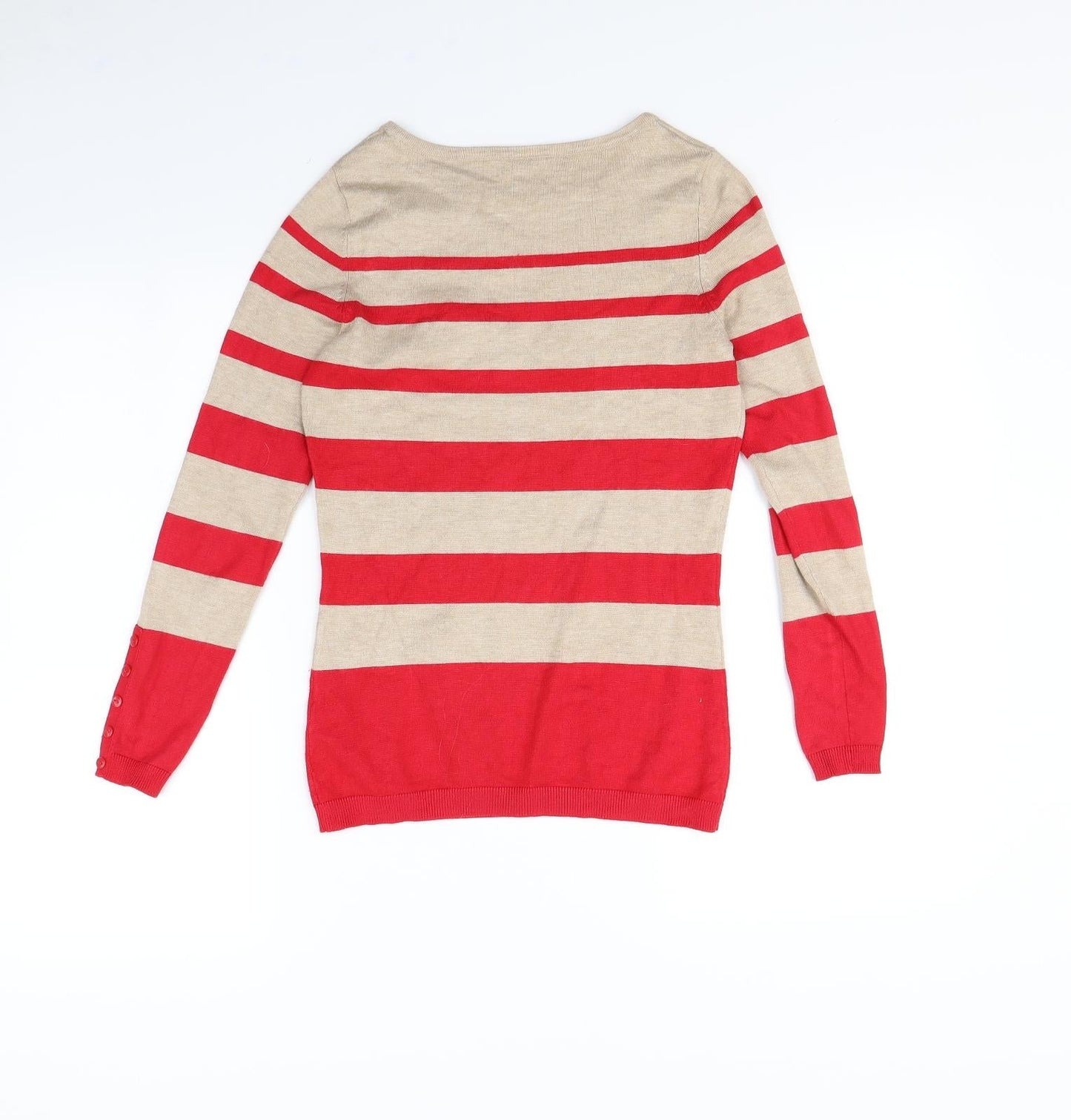 M&Co Womens Beige Striped  Pullover Jumper Size 8