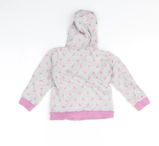 mamas & papas Girls Grey Spotted  Jacket  Size 3 Years  - rabbit