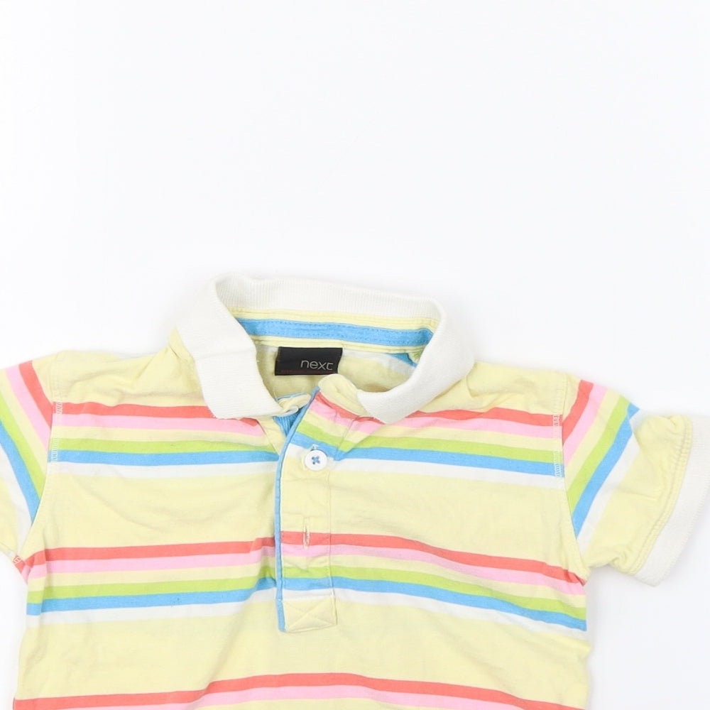 NEXT Baby Yellow Striped  Basic Polo Size 12 Months