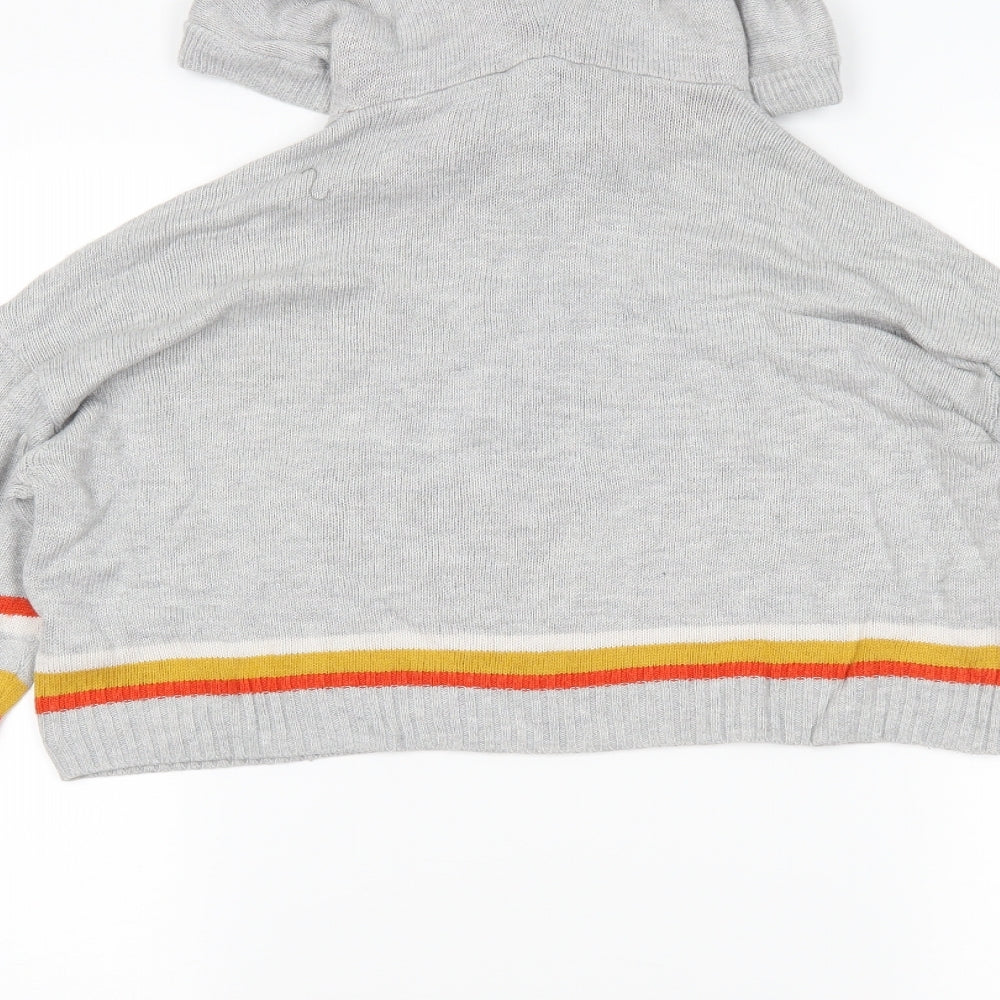 Topshop Womens Grey Striped  Pullover Jumper Size 8