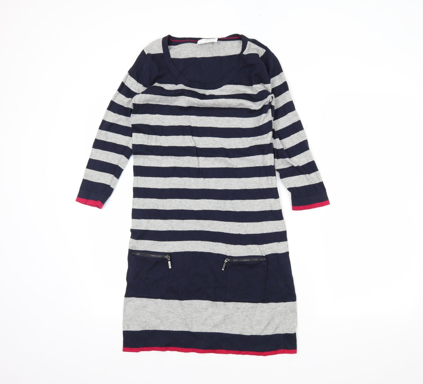 Autograph Womens Blue Striped  Pullover Jumper Size 8