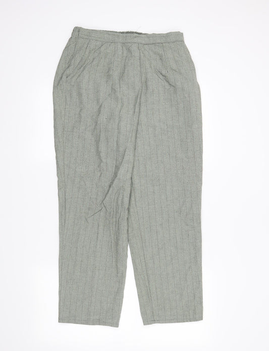 Preworn Womens Green Striped  Trousers  Size 16 L27 in