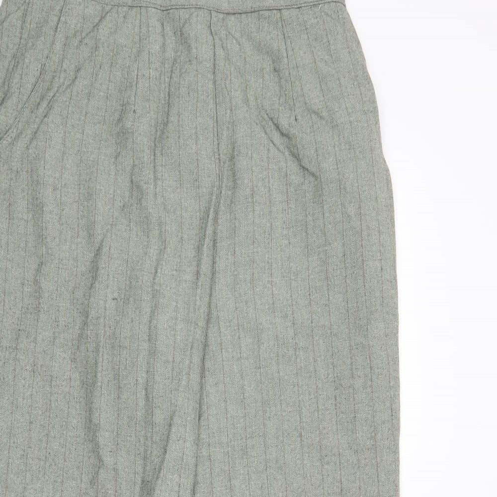 Preworn Womens Green Striped  Trousers  Size 16 L27 in