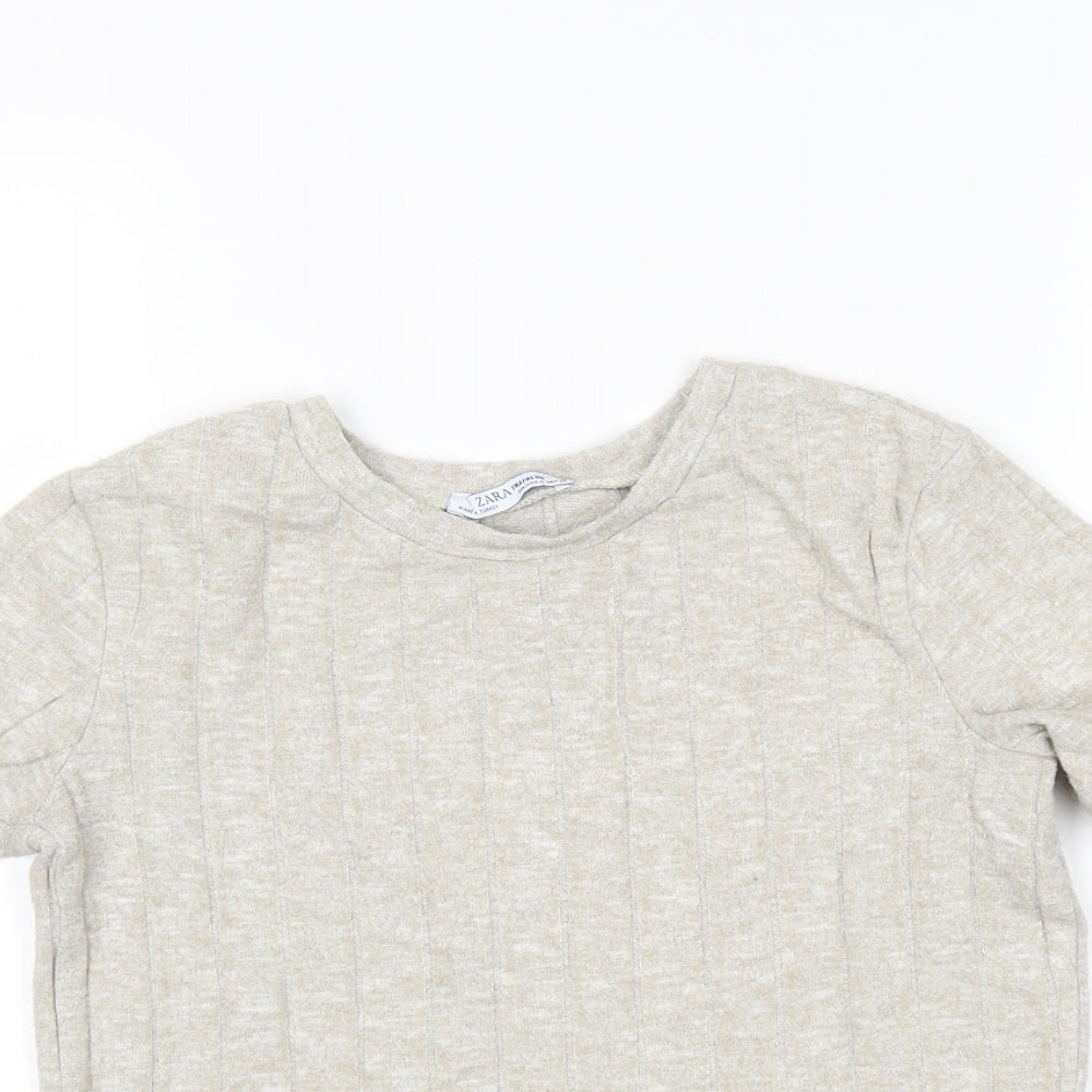 Zara Womens Beige   Cropped Polo Size S