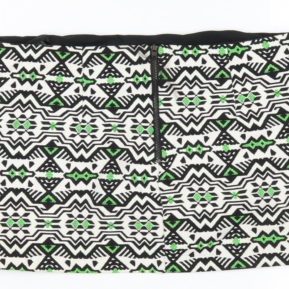 Topshop Womens White Fair Isle  Mini Skirt Size 10