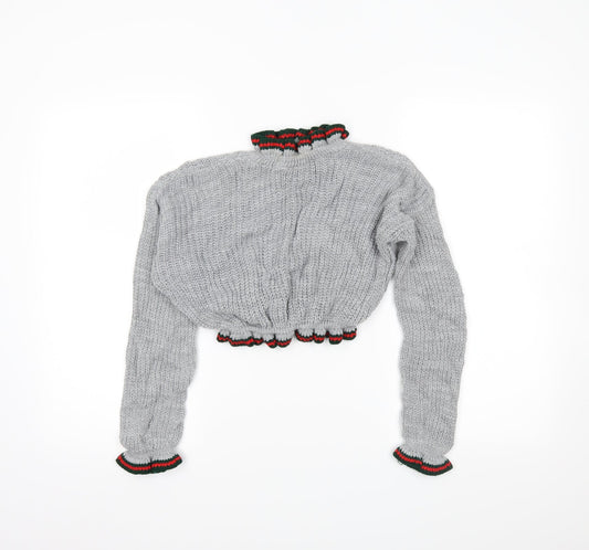 Prague Womens Grey   Pullover Jumper Size S  - cropped