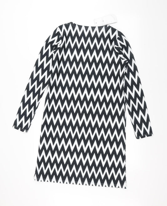 Malabay Womens Black Striped  Pullover Jumper Size 8
