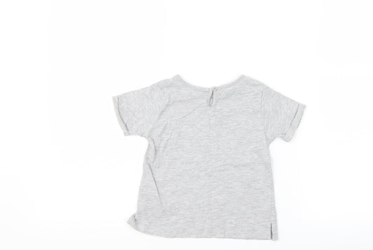 Matalan Girls Grey   Basic T-Shirt Size 18-24 Months  - Mini Boss