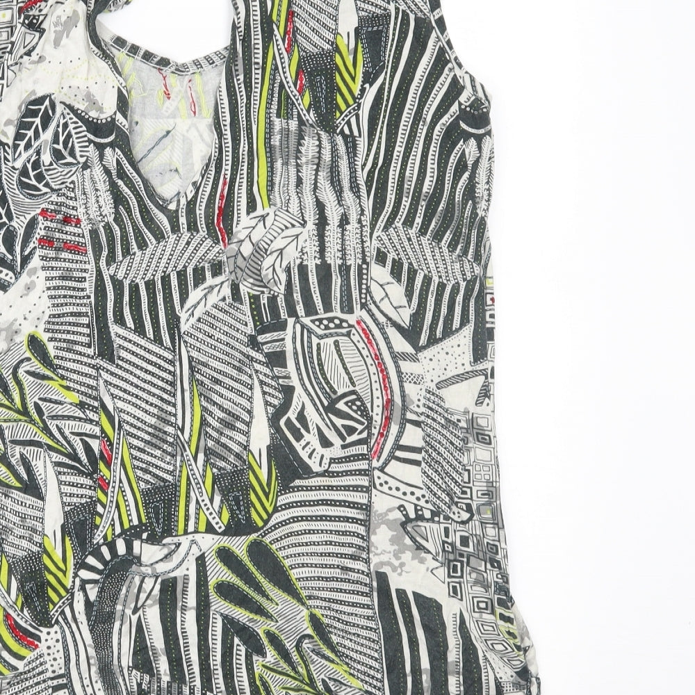 Love Label Womens Grey Geometric Jersey Basic Blouse Size 8