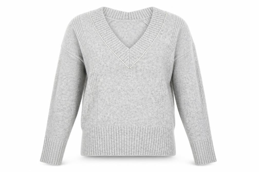 Next Womens Grey  Knit Pullover Jumper Size XS