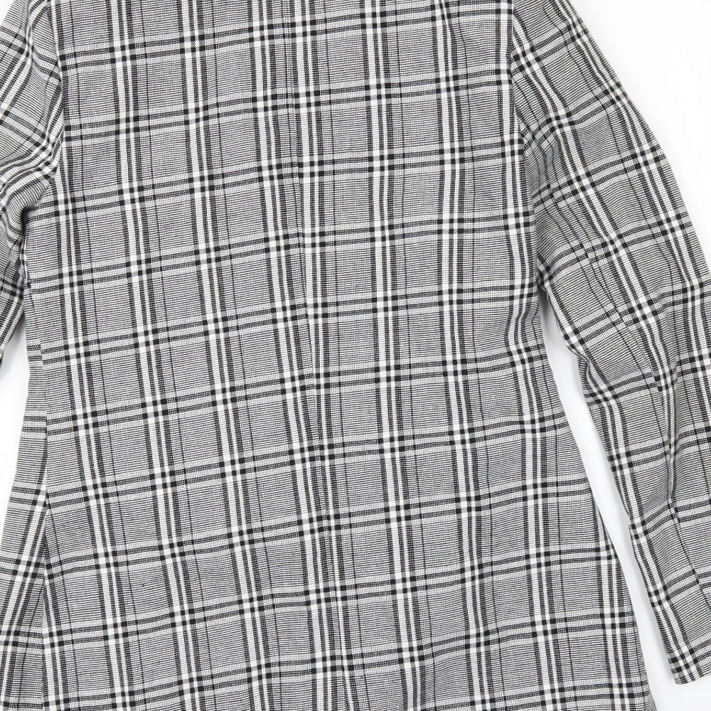Missguided Womens Black Check  Jacket    - Edge to Edge