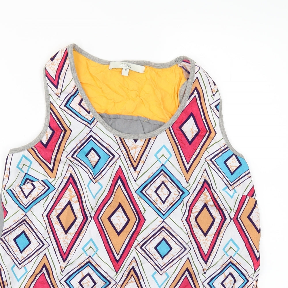 NEXT Womens White Geometric  Camisole Blouse Size 10