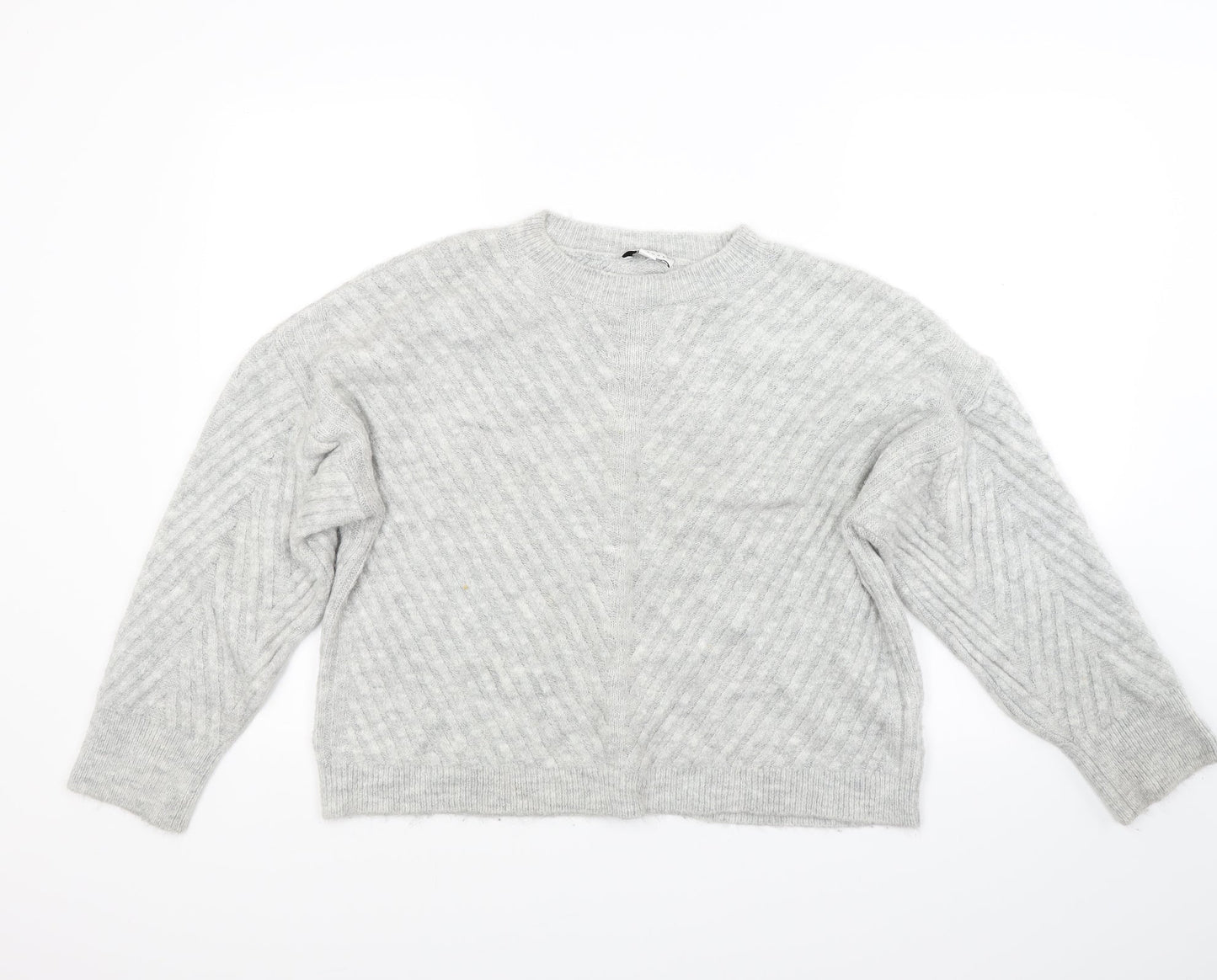Topshop Womens Grey  Knit Pullover Jumper Size S
