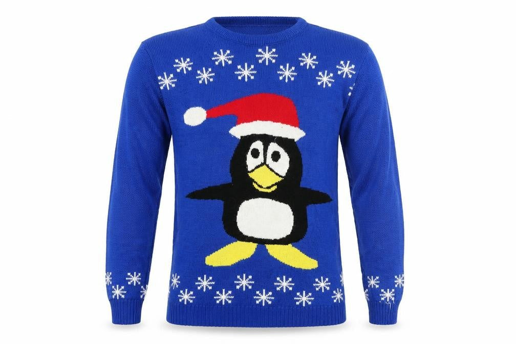 Refinery Mens Blue  Knit Pullover Jumper Size M  - Christmas jumper