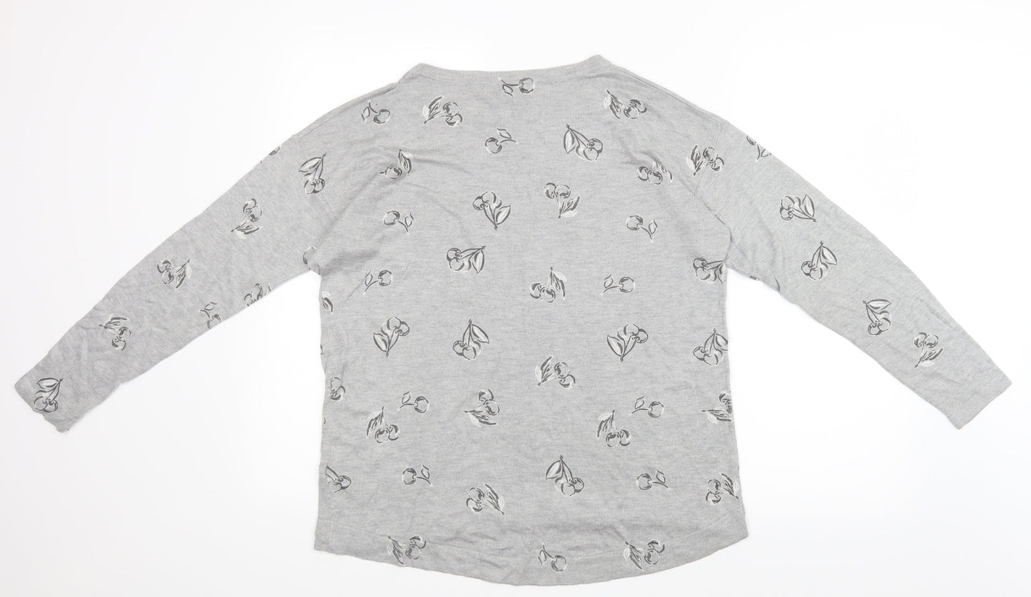 Monsoon Womens Grey Geometric  Basic T-Shirt Size M