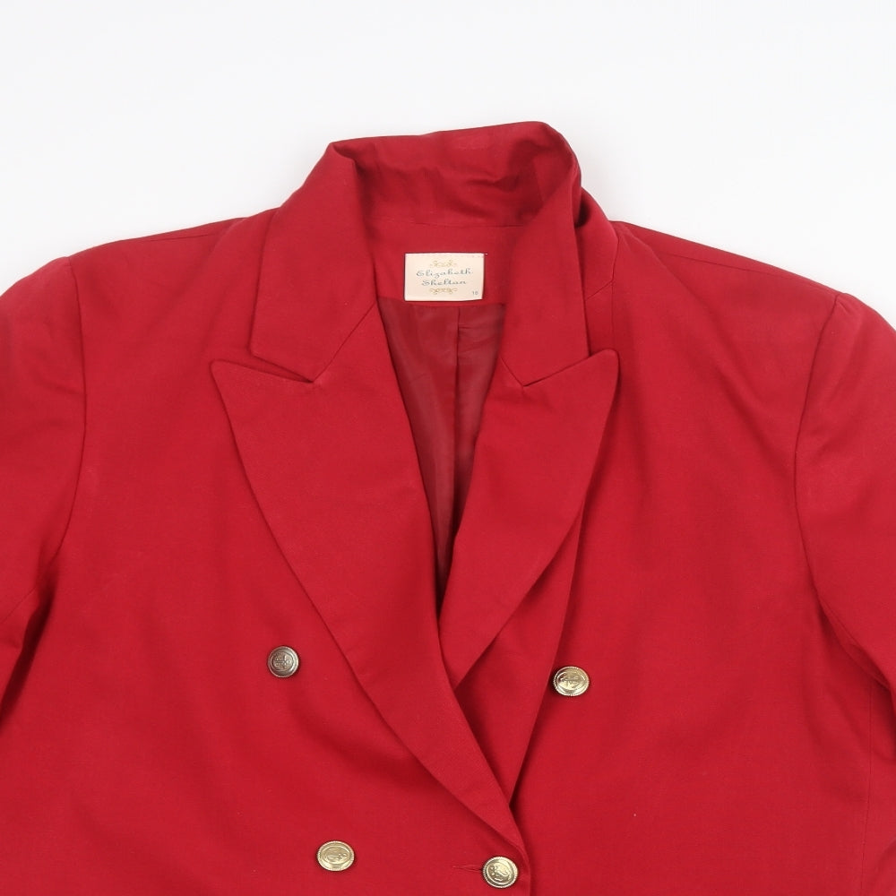 Elizabeth Shelton Womens Red   Jacket  Size 16